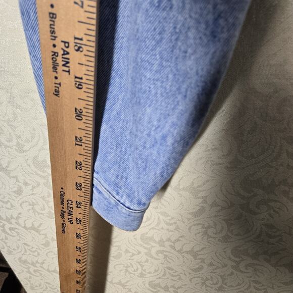 VTG 90s Limited Denim Cropped Jean Jacket sz M Blue Retro Streetwear Biker - Picture 15 of 16